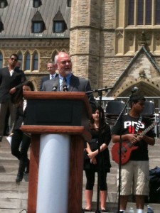 Speaking at a rally on Parliament Hill